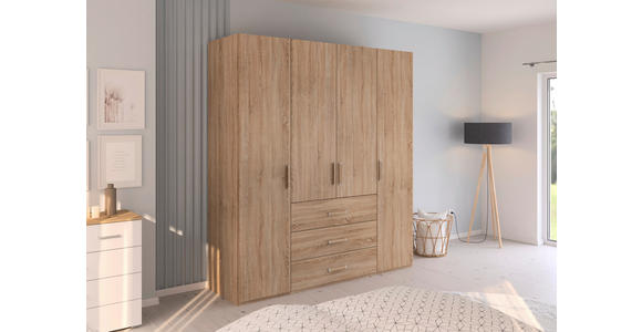 DREHTÜRENSCHRANK  in Sonoma Eiche  - Sonoma Eiche, Design, Holzwerkstoff/Kunststoff (201/223/60cm) - Novel