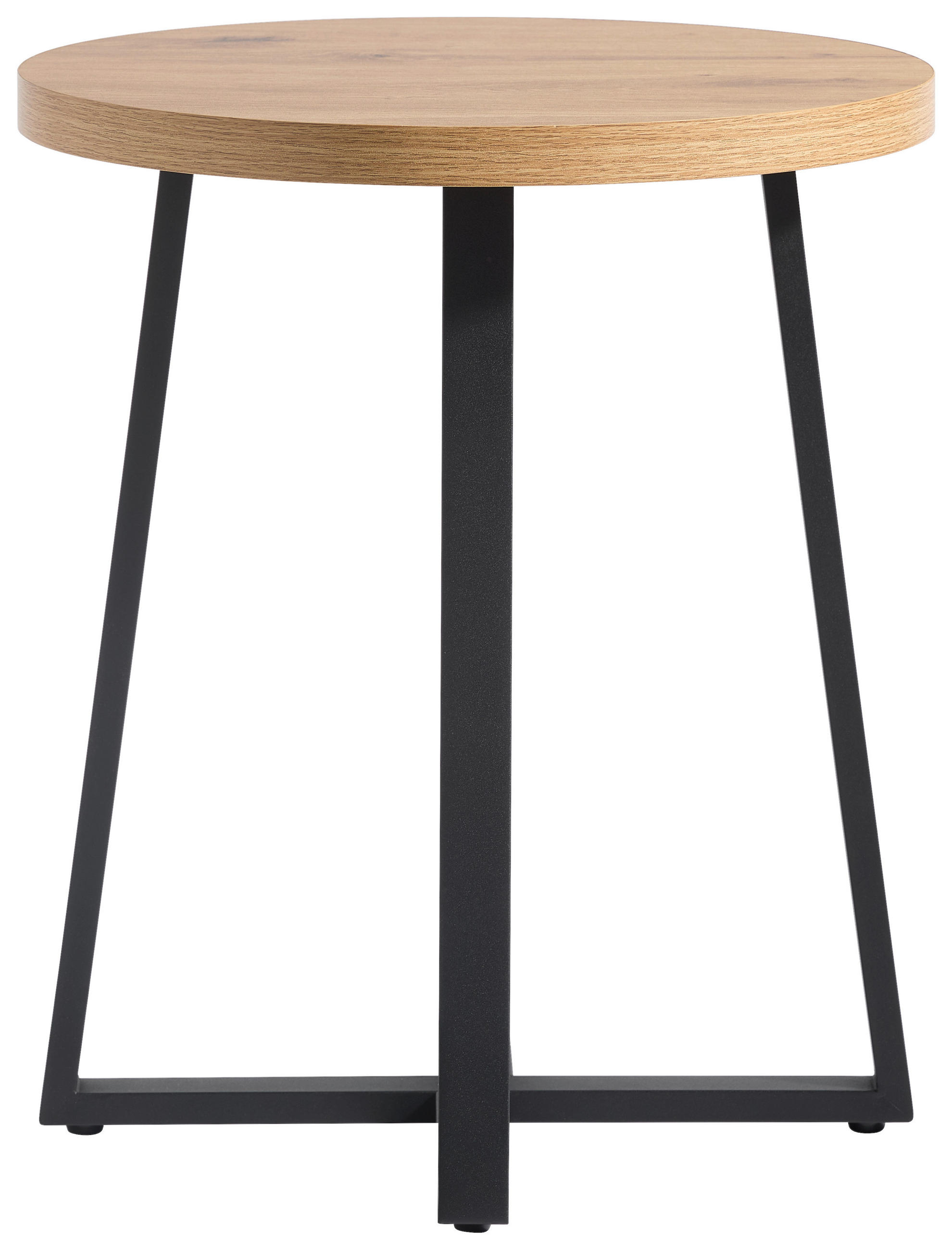 BEISTELLTISCH 40/40/48 cm Schwarz, Eiche Artisan rund  - Schwarz/Eiche Artisan, Basics, Holzwerkstoff/Metall (40/40/48cm) - Xora
