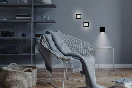 LED-WANDLEUCHTE Box 7.5/7.5/7.5 cm   - Schwarz, Basics, Kunststoff (7.5/7.5/7.5cm) - New Garden