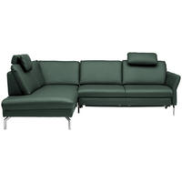 ECKSOFA in Echtleder Opal  220/284 cm  - Opal/Alufarben, KONVENTIONELL, Leder/Metall (220/284cm) - Beldomo Premium