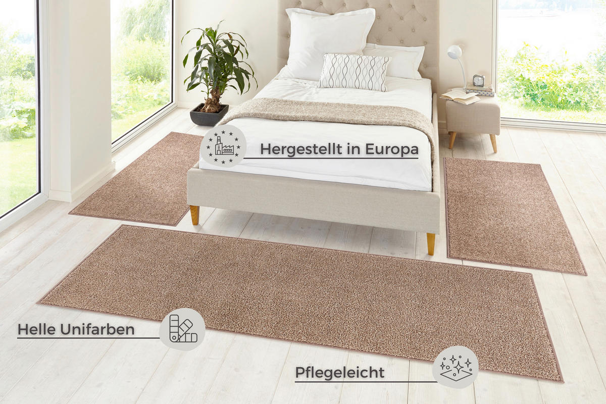 TEPPICH 70/140 cm Pure Hellbraun  - Hellbraun, Basics, Kunststoff (70/140cm) - Hanse Home