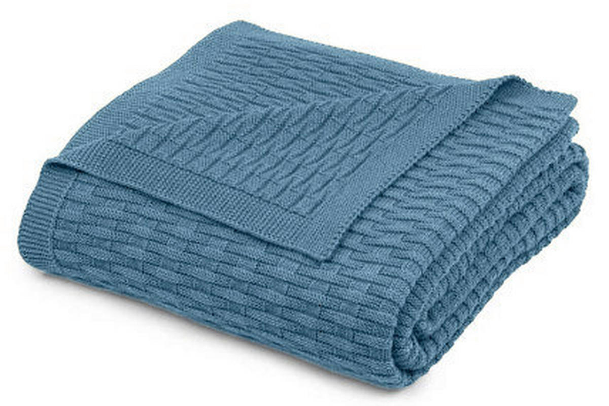 WOHNDECKE 140/180 cm  - Hellblau, Basics, Textil (140/180cm) - Novel