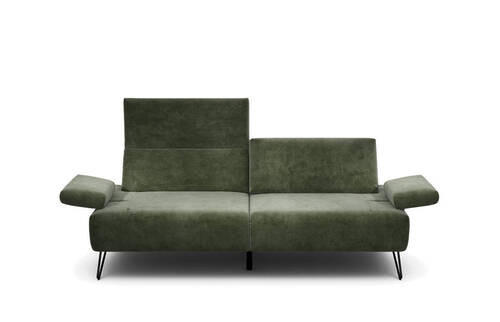 2,5-SITZER in Samt Waldgrün  - Waldgrün/Schwarz, Design, Textil/Metall (204-234/85/86-94cm) - SENSOO