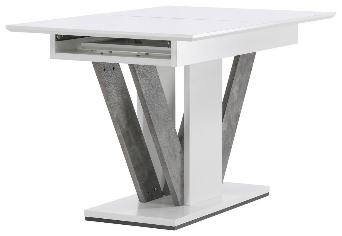 ESSTISCH in Holzwerkstoff 120/80/76 cm  - Weiß/Grau, Design, Holz/Holzwerkstoff (120/80/76cm) - Livetastic