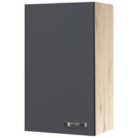 KÜCHENOBERSCHRANK 50/89/32 cm  in Dunkelgrau, Eiche San Remo  - Edelstahlfarben/Dunkelgrau, MODERN, Holzwerkstoff/Metall (50/89/32cm) - FlexWell