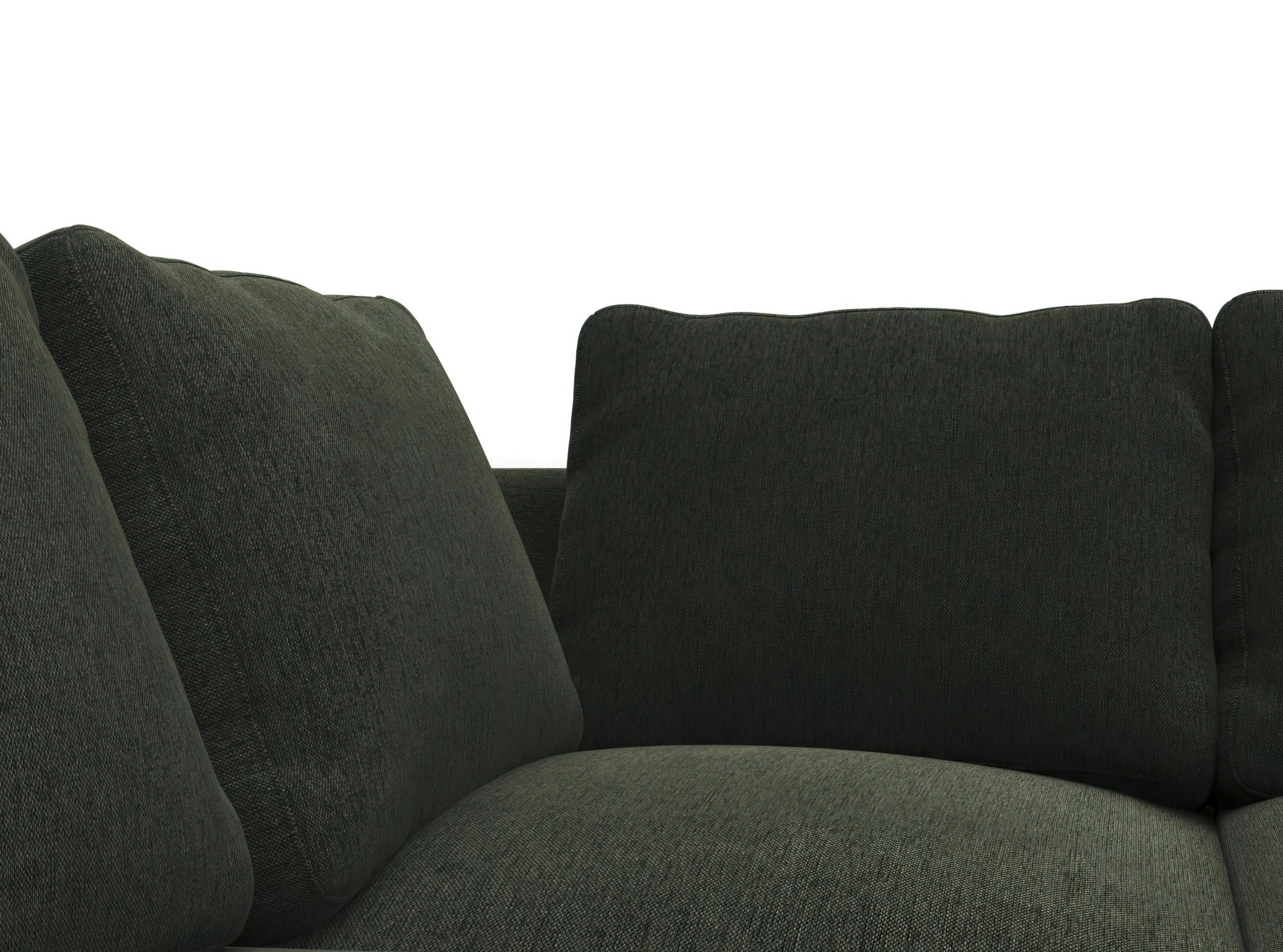 ECKSOFA Waldgrün Flachgewebe, Webstoff - Waldgrün/Schwarz, Design, Textil/Metall (252/206cm) - Livetastic
