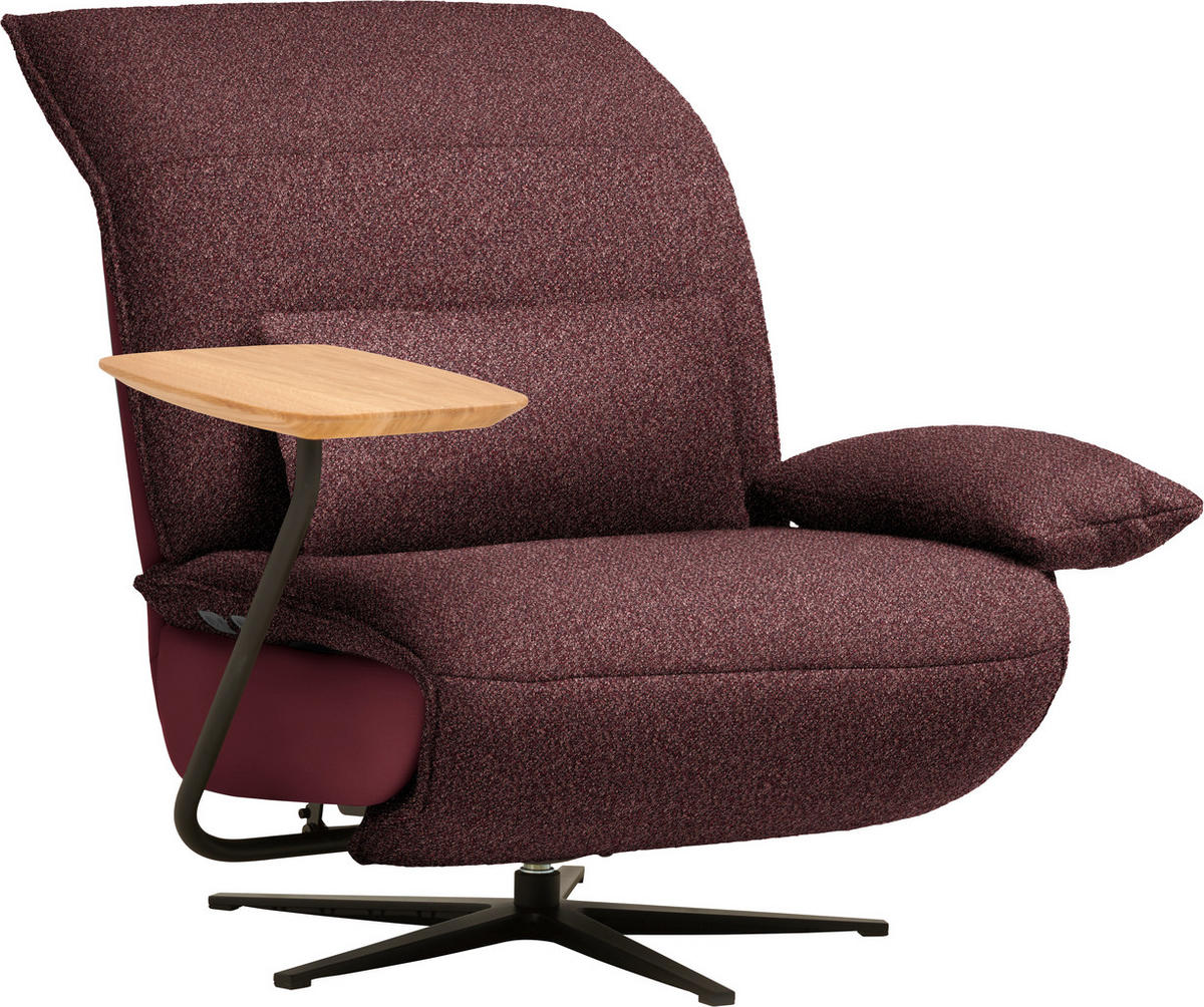 SESSEL Flachgewebe, Mikrofaser Bordeaux  - Bordeaux/Schwarz, Design, Textil/Metall (84/65/91cm) - Koinor