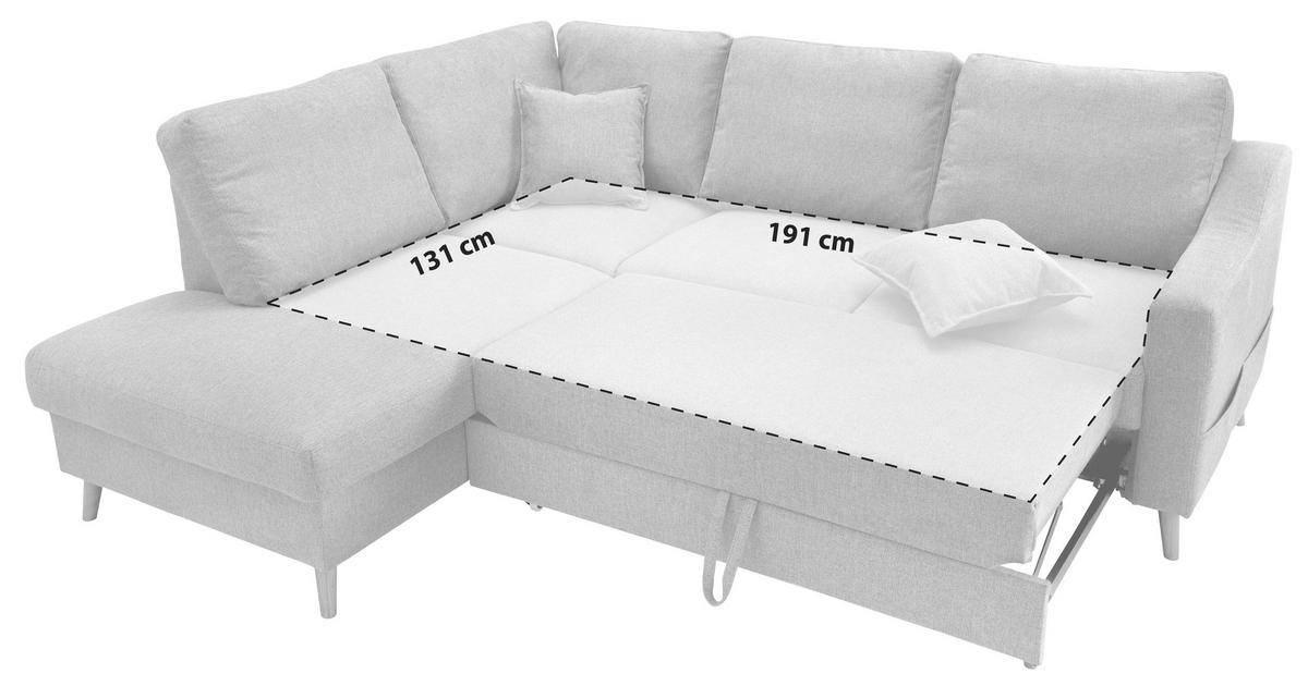 ECKSOFA in Struktur Blau  - Blau/Naturfarben, Konventionell, Holz/Textil (200/230cm) - P & B
