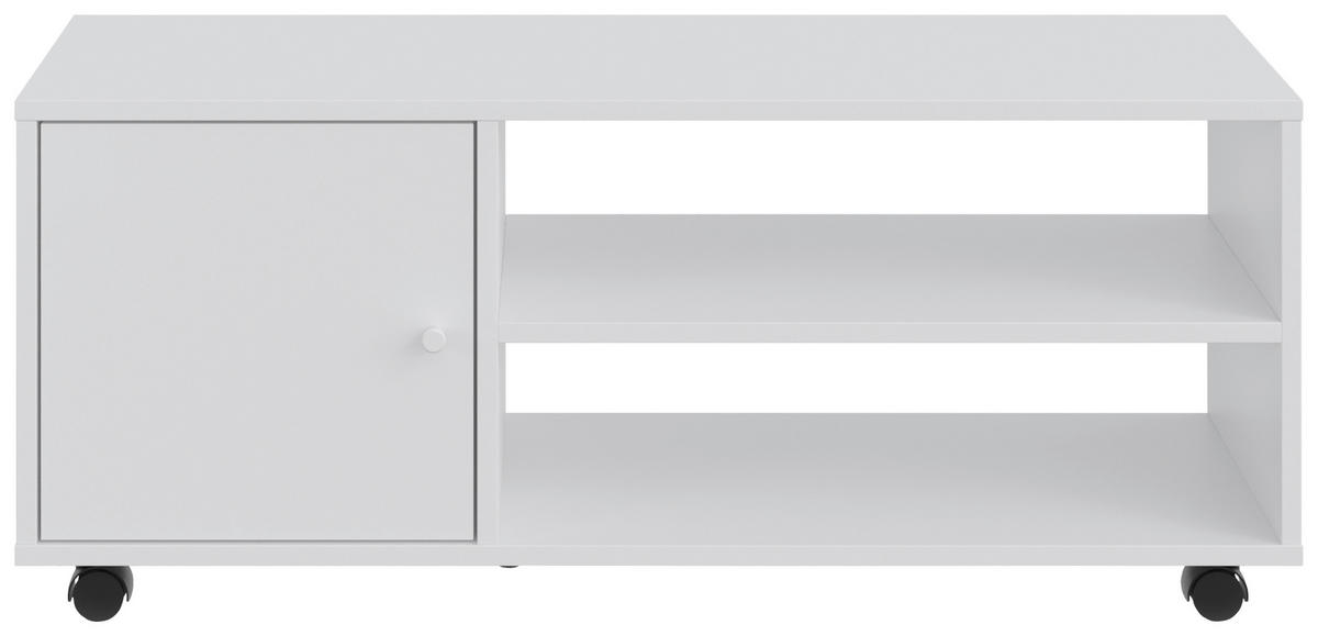 TV-ELEMENT bela  - bela, Basics, umetna masa/leseni material (100/42/33,5cm) - Boxxx