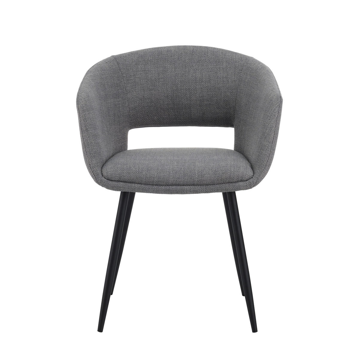 STOLIČKA S PODRÚČKAMI, tkaná textília, sivá - čierna/sivá, Modern, kov/textil (59/78/55cm) - MID.YOU