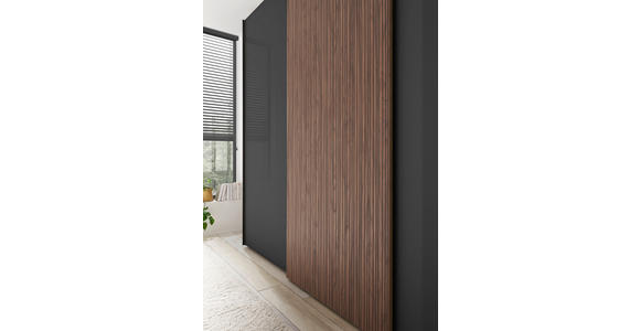 SCHWEBETÜRENSCHRANK 298/240/68 cm Anthrazit, Eichefarben  - Eichefarben/Anthrazit, Design, Glas/Holzwerkstoff (298/240/68cm) - Dieter Knoll