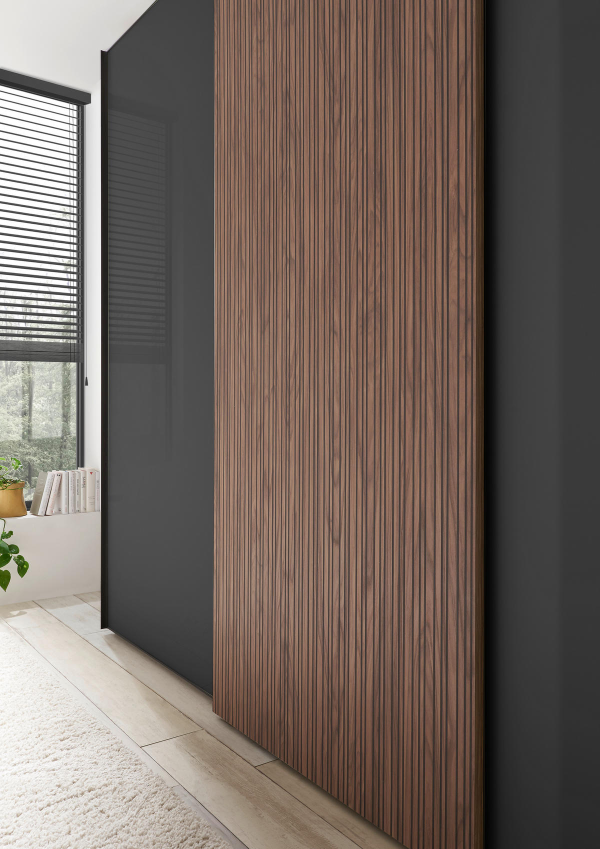 SCHWEBETÜRENSCHRANK 298/240/68 cm Anthrazit, Eichefarben  - Eichefarben/Anthrazit, Design, Glas/Holzwerkstoff (298/240/68cm) - Dieter Knoll