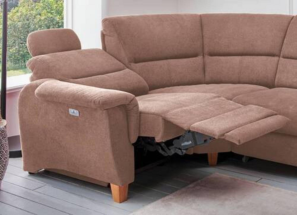 ECKSOFA in Struktur Hellbraun  - Wildeiche/Hellbraun, Konventionell, Holz/Textil (241/238cm) - Livetastic