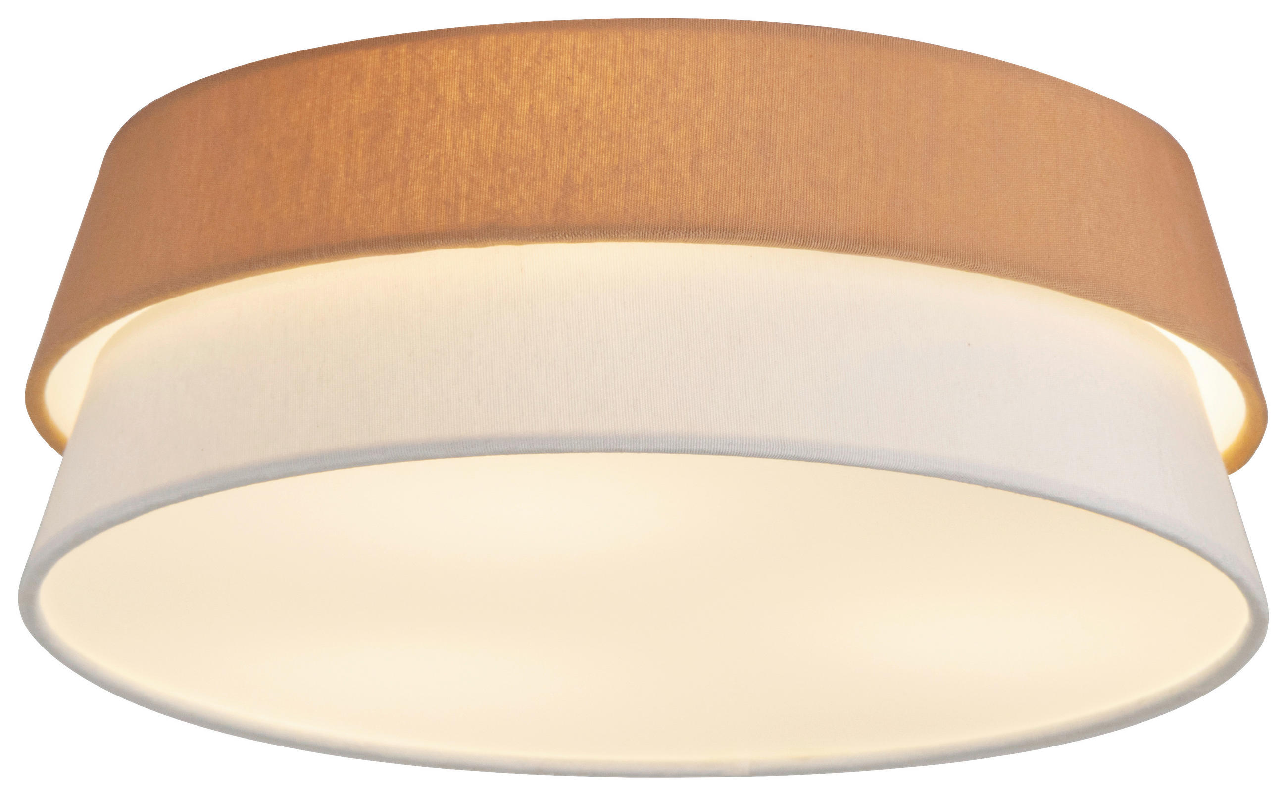 DECKENLEUCHTE 37/14 cm  - Weiß/Mokka, Trend, Kunststoff/Textil (37/14cm) - Collett's Monde