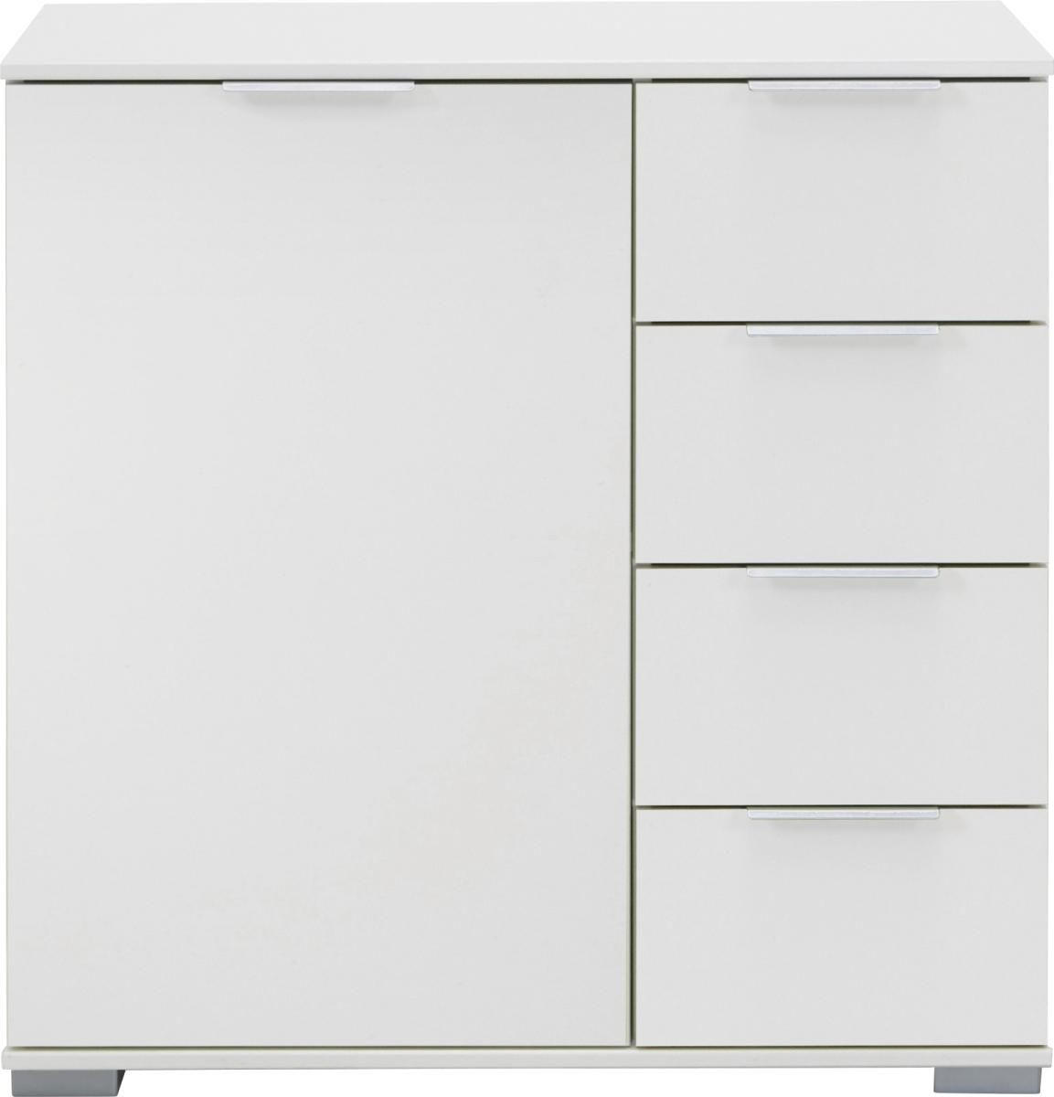 KOMODA, bílá, 81/83/41 cm - bílá/barvy hliníku, Design, kov/kompozitní dřevo (81/83/41cm) - Carryhome
