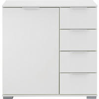 KOMMODE 81/83/41 cm  in Weiss  - Weiss/Alufarben, Design, Holzwerkstoff/Kunststoff (81/83/41cm) - Livetastic