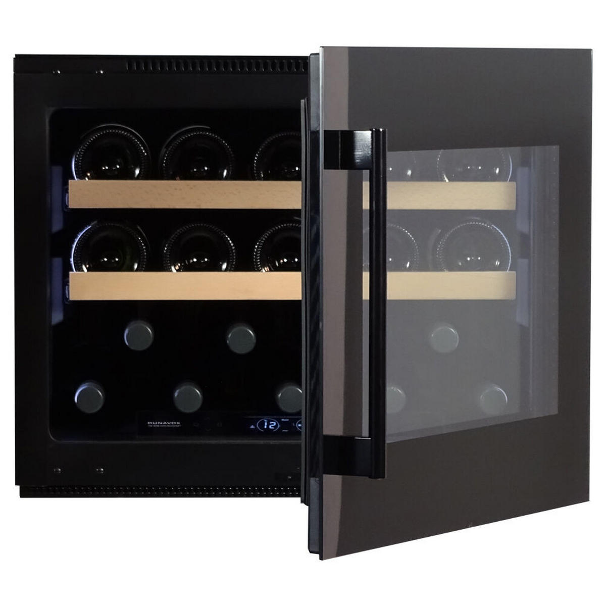 WEINKÜHLSCHRANK DVS-19.50B  - Schwarz, Basics, Glas/Holz (59/45,5/56,9cm)