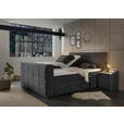 BOXSPRINGBETT 180/200 cm,  in Anthrazit, Matratze, Topper, motorische Verstellbarkeit, Fernbedienung, unterschiedliche Matratzenhärtegrade je Bettseite, Wendematratze mit unterschiedlichen Härtegraden, H2 + H3 = mittel + fest  - Anthrazit, KONVENTIONELL, 