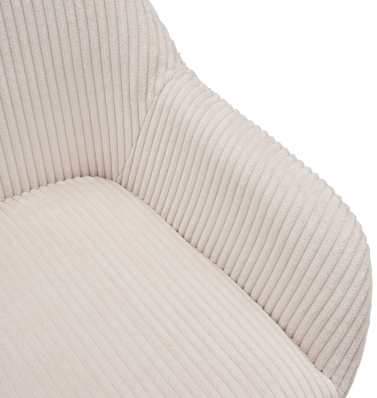 BARHOCKER Cord Schwarz, Beige Eisen inklusive Armlehnen  - Beige/Schwarz, LIFESTYLE, Textil/Metall (44/95-117/55cm) - Livetastic