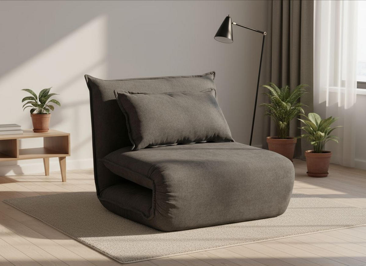 SCHLAFSESSEL Webstoff Dunkelgrau    - Dunkelgrau, Design, Textil/Metall (83/70/85cm) - Livetastic