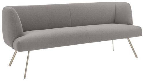 SITZBANK 200/87/64 cm Webstoff Edelstahlfarben, Graubraun  - Edelstahlfarben/Graubraun, Design, Textil/Metall (200/87/64cm) - Venjakob