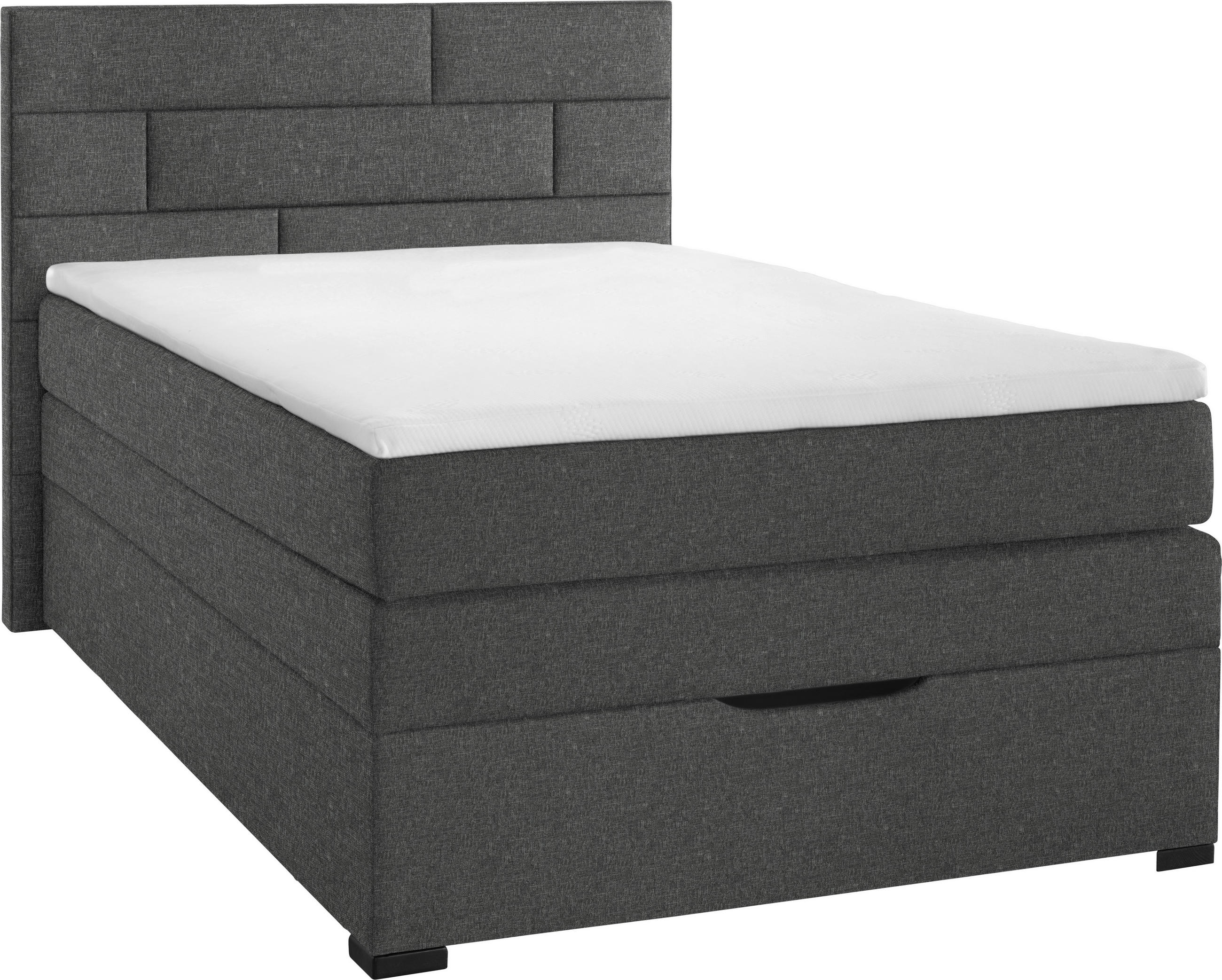 BOXSPRINGBETT 120/200 cm  in Hellgrau  - Wengefarben/Hellgrau, KONVENTIONELL, Textil (120/200cm) - Carryhome