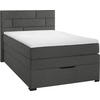 BOXSPRINGBETT 120/200 cm,  in Hellgrau, Matratze, Bettkasten, Topper, H2 = mittel  - Wengefarben/Hellgrau, KONVENTIONELL, Textil (120/200cm) - Boxxx