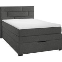 BOXSPRINGBETT 120/200 cm,  in Hellgrau, Matratze, Bettkasten, Topper, H2 = mittel  - Wengefarben/Hellgrau, KONVENTIONELL, Textil (120/200cm) - Boxxx