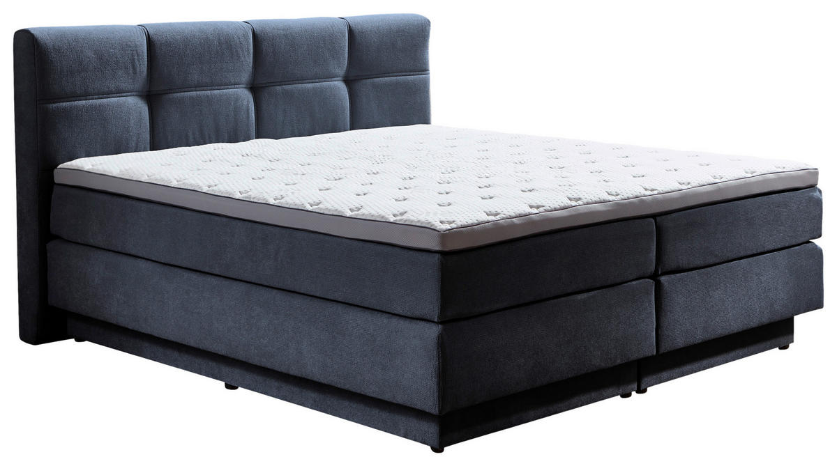 BOXSPRINGBETT 160/200 cm  Blau  - Blau/Schwarz, Konventionell, Kunststoff/Textil (160/200cm) - Carryhome