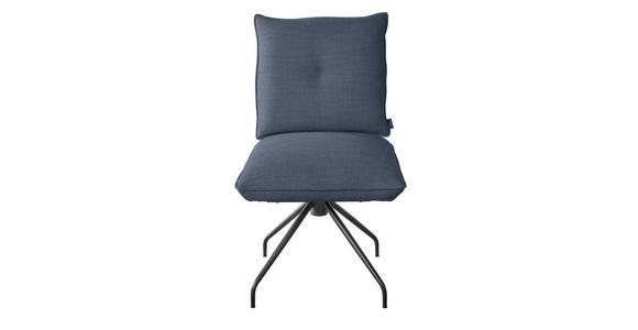 STUHL in Stahl Struktur Metall, Textil - Schwarz/Dunkelblau, Design, Textil/Metall (50/90/70cm) - Dieter Knoll