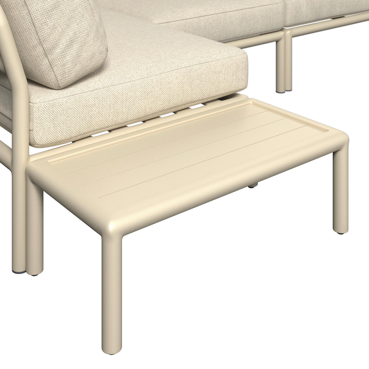 LOUNGEGARNITUR 169/289 cm Aluminium  - Sandfarben/Beige, Design, Textil/Metall (169/289cm) - Amatio