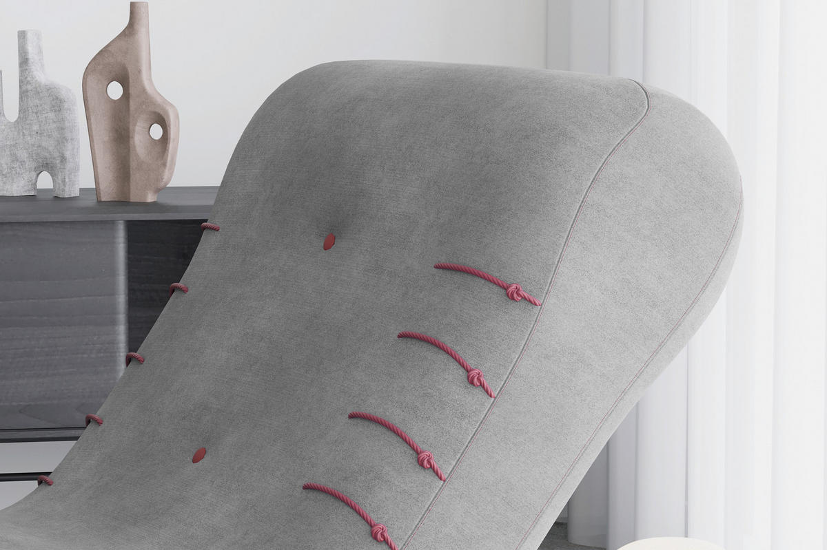 LIEGE STRIPE in Grau  inkl. Relaxfunktion  - Schwarz/Grau, Design, Kunststoff/Textil (83/80/172cm) - MID.YOU
