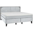 BOXSPRINGBETT 180/200 cm  in Mintgrau  - Mintgrau/Schwarz, Design, Holz/Textil (180/200cm) - Hom`in