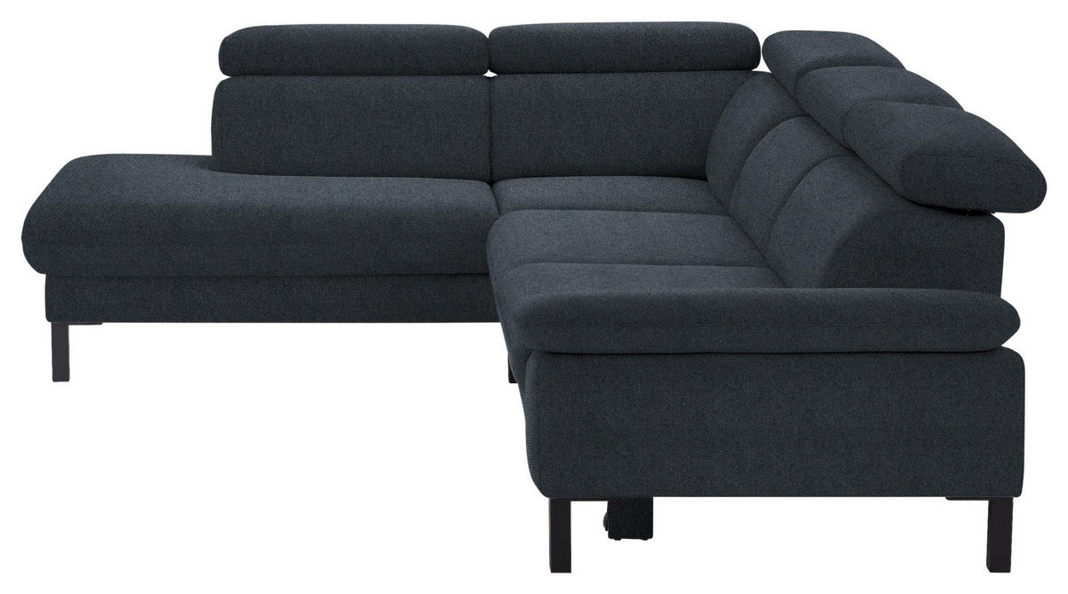 ECKSOFA in Flachgewebe Anthrazit  - Anthrazit/Schwarz, Design, Holzwerkstoff/Textil (217/272cm) - Pure Home Comfort
