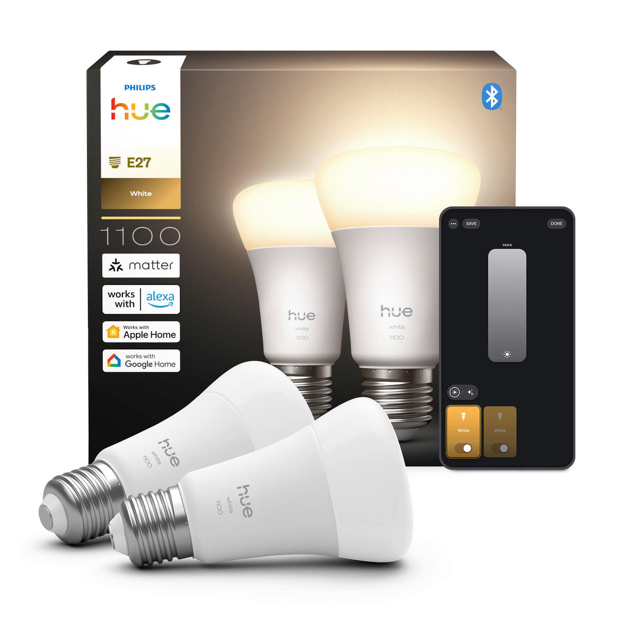 LED-LEUCHTMITTEL   E27 9,5 W  - Weiss, Basics, Kunststoff (6/11,2cm) - Philips HUE