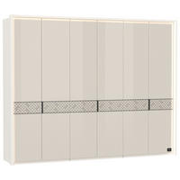 DREHTÜRENSCHRANK Champagner  - Champagner/Schwarz, Design, Glas/Holzwerkstoff (300/236/58cm) - Joop!