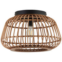 DECKENLEUCHTE 40/24,5 cm   - Schwarz/Braun, Natur, Holz/Metall (40/24,5cm) - Brilliant