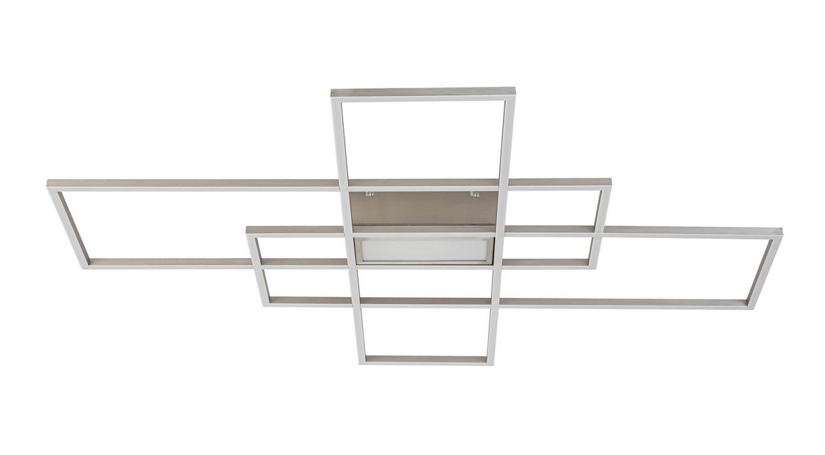 LED MENNYEZETI LÁMPA - nikkelszínű, Design, műanyag/fém (100/75/7,5cm) - Novel