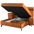 ECKSOFA in Velours Orange  - Schwarz/Orange, Design, Textil/Metall (181/267cm) - Carryhome