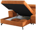 WOHNLANDSCHAFT Orange Velours  - Schwarz/Orange, Design, Textil/Metall (181/267cm) - Carryhome