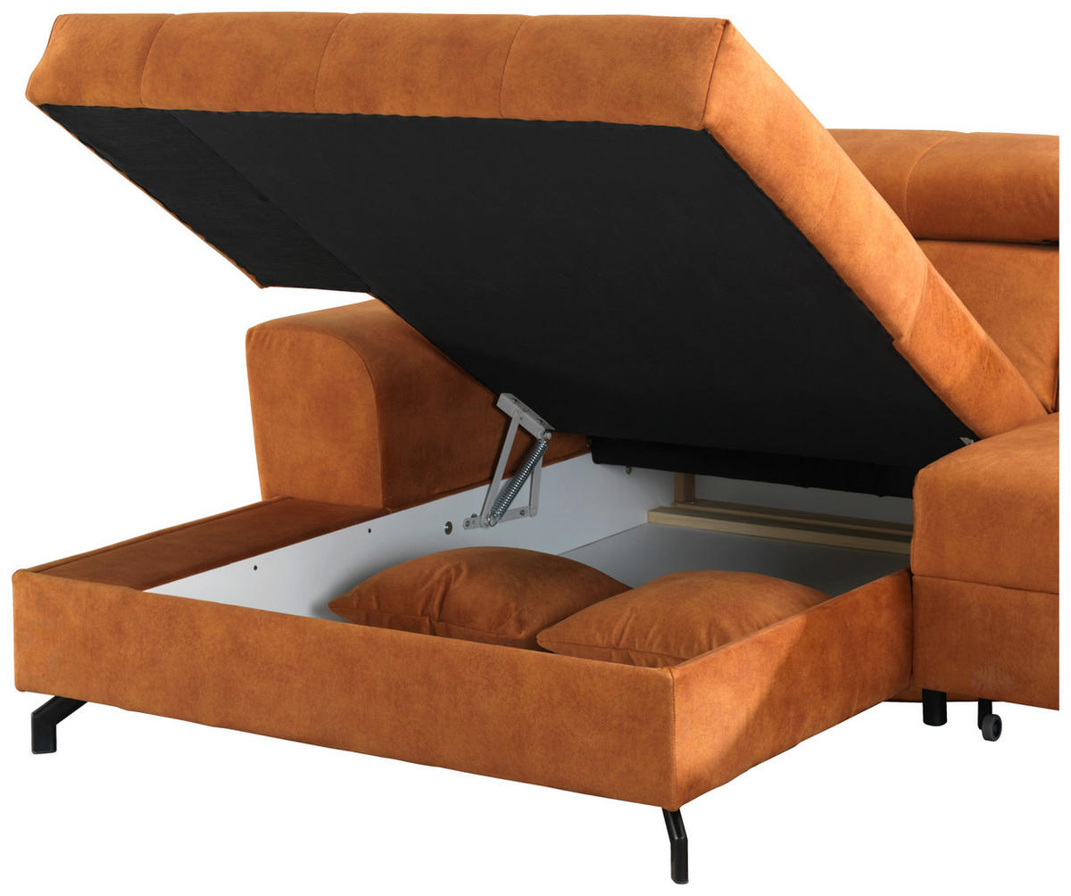 ROHOVÁ SEDAČKA, textil, oranžová - oranžová/černá, Design, kov/textil (181/267cm) - Carryhome