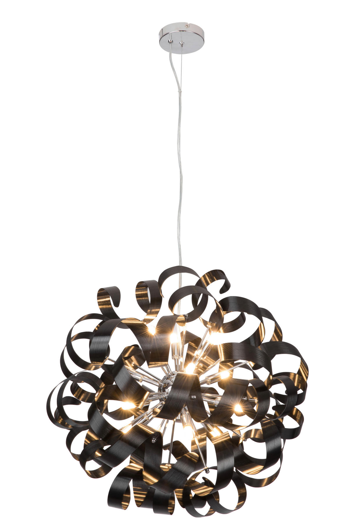 LED FÜGGŐLÁMPA 60/180 cm  - fekete, Design, fém (60/180cm) - Ambiente