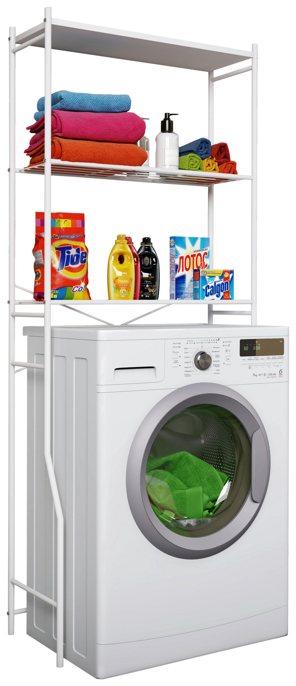 SKÅP FÖR TVÄTTMASKIN 67,5/160/25 cm  i vit  - vit, Modern, metall (67,5/160/25cm) - MID.YOU