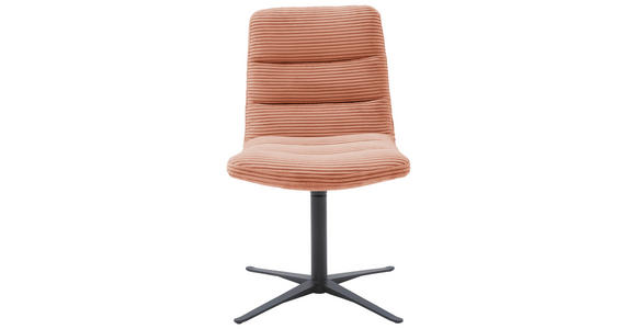 STUHL - Aprikose/Schwarz, Design, Textil/Metall (52/88/66cm) - Dieter Knoll
