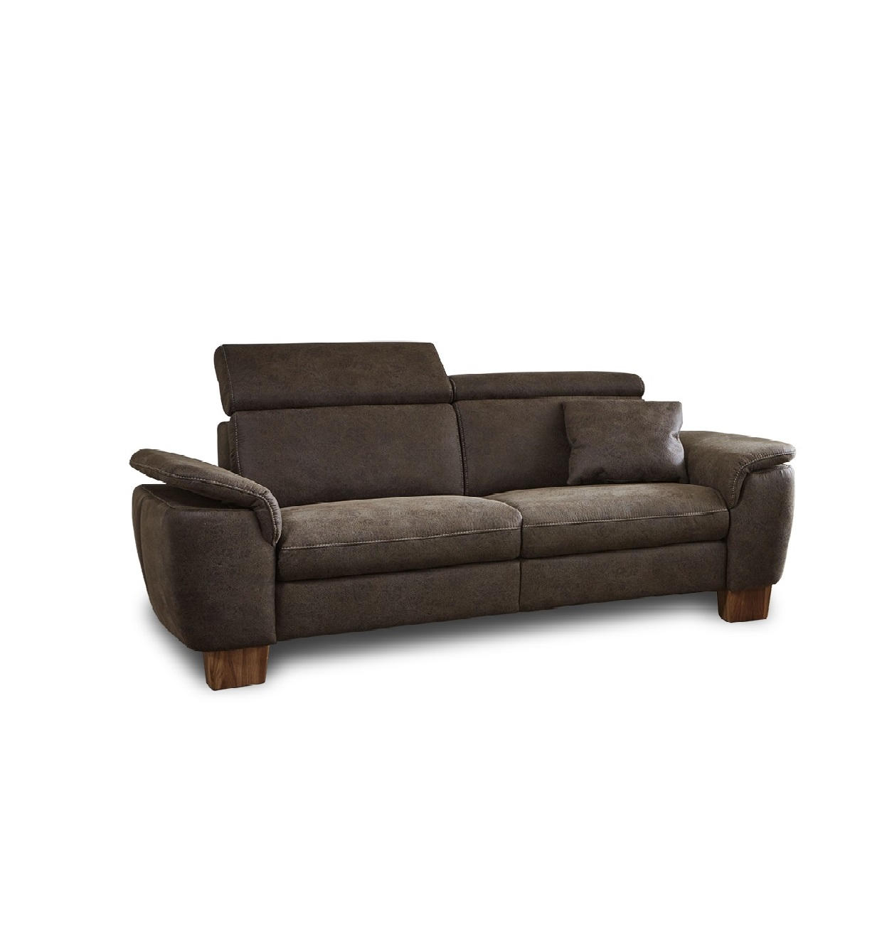 2,5-SITZER Mikrofaser Braun - Eichefarben/Beige, Design, Holz/Textil (186/83/98cm) - Cantus