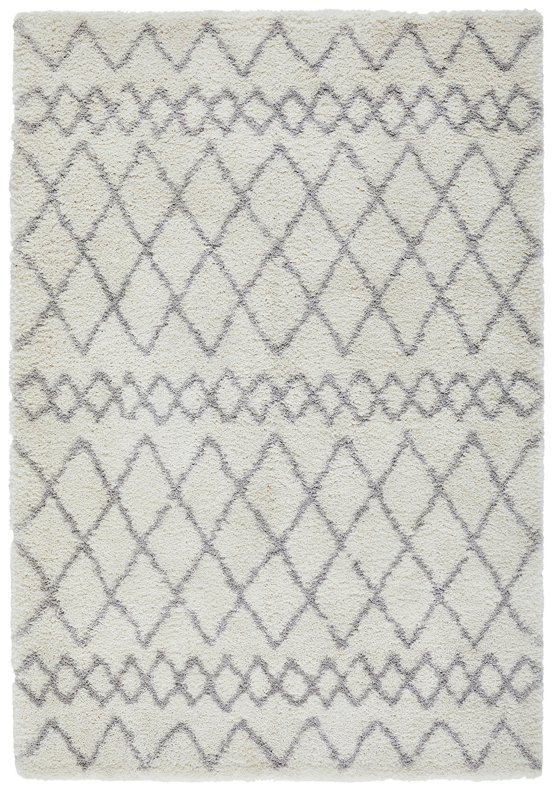 HOCHFLORTEPPICH 133/190 cm Grau, Weiß  - Weiß/Grau, Design, Naturmaterialien/Textil (133/190cm) - Novel