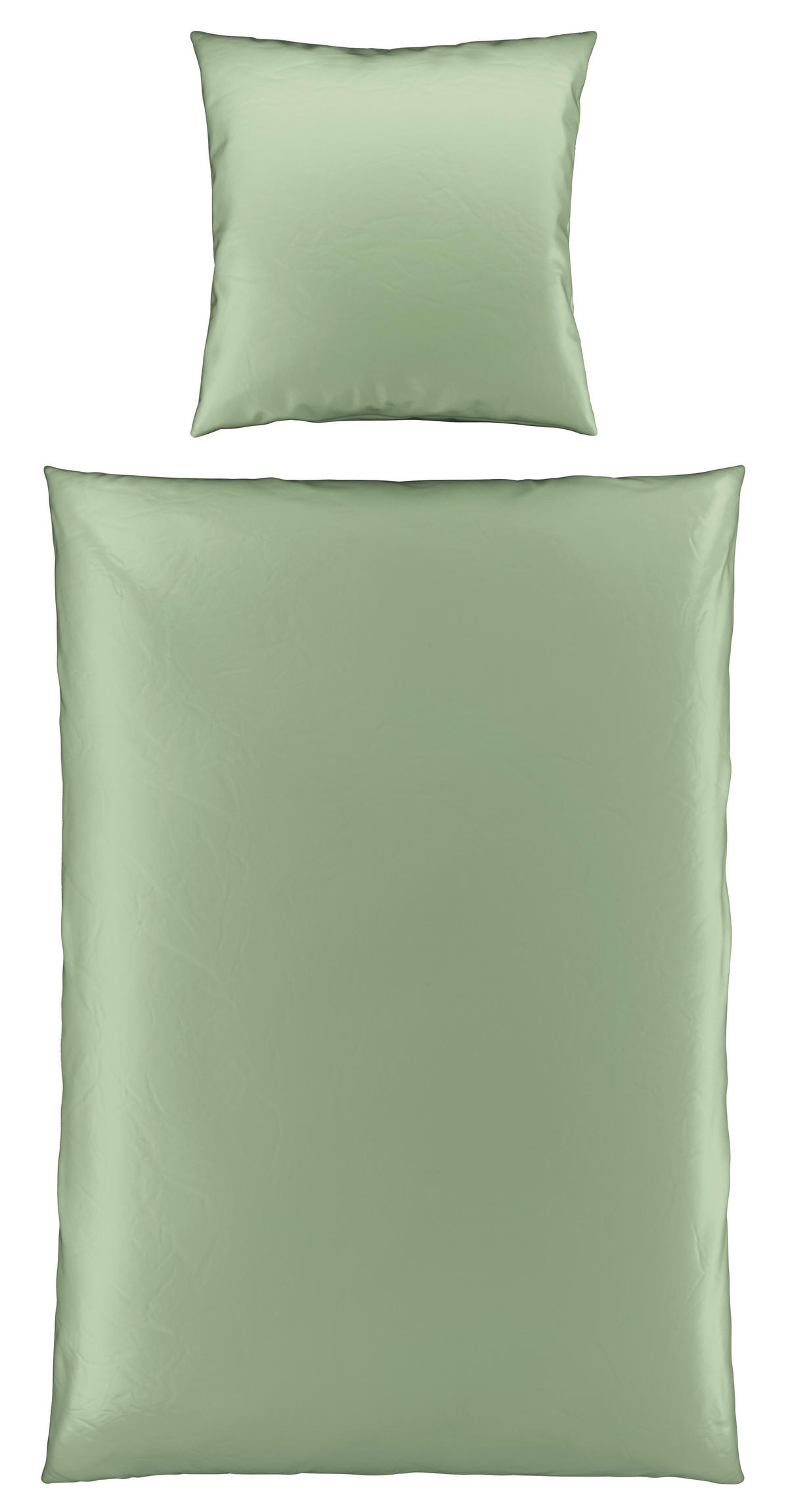 BETTWÄSCHE 135/200 cm NIGIRI Satin  - Salbeigrün, Basics, Textil (135/200cm) - Bio:Vio