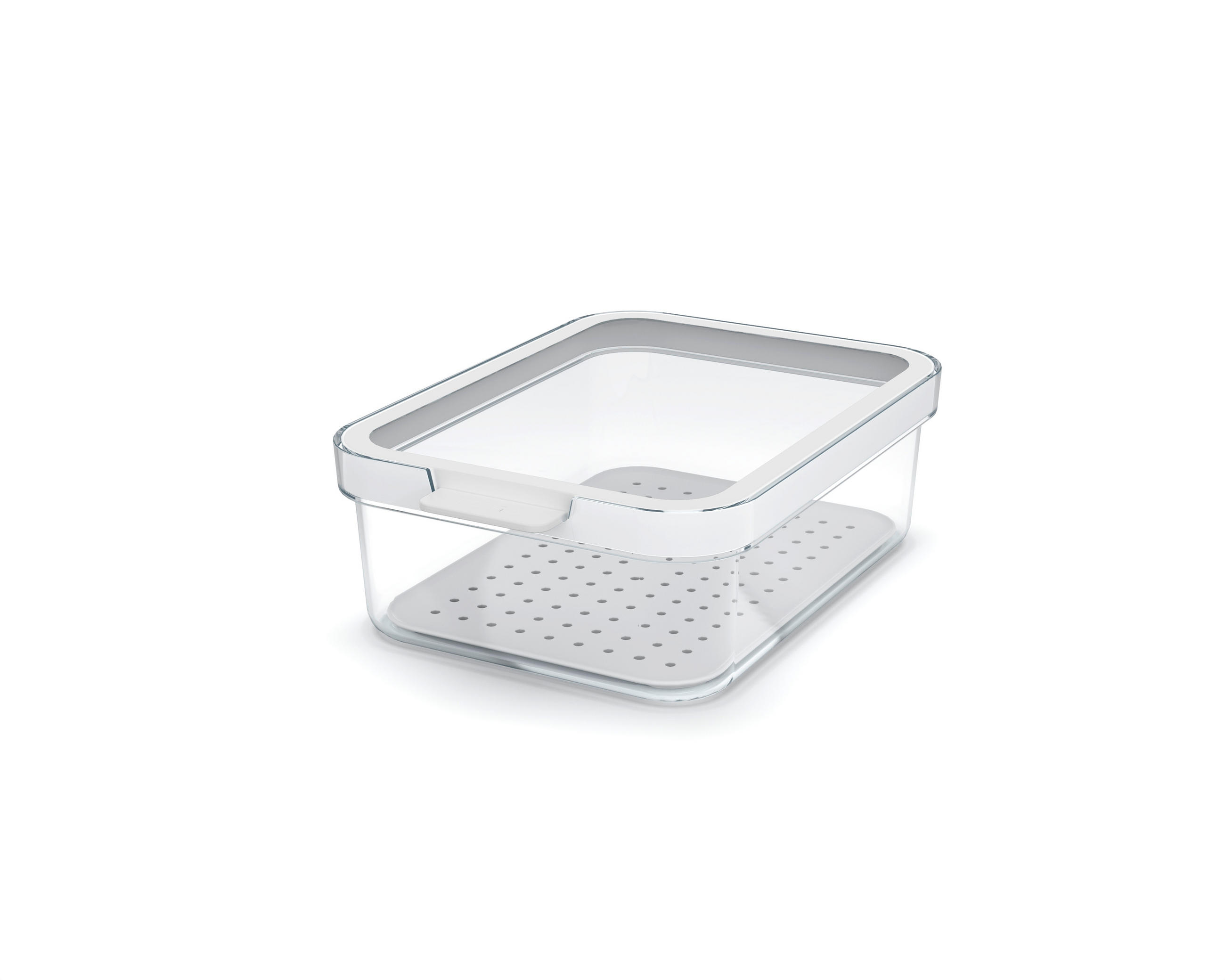 KÜHLSCHRANKBOX CAUMA  - Klar/Weiß, Basics, Kunststoff (19,6/13,6/6,2cm) - Rotho