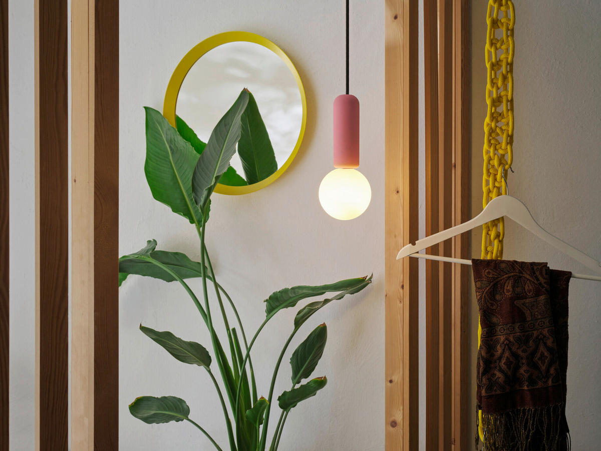 HÄNGELEUCHTE 10/120 cm   - Rosa, Basics, Stein (10/120cm) - Osram