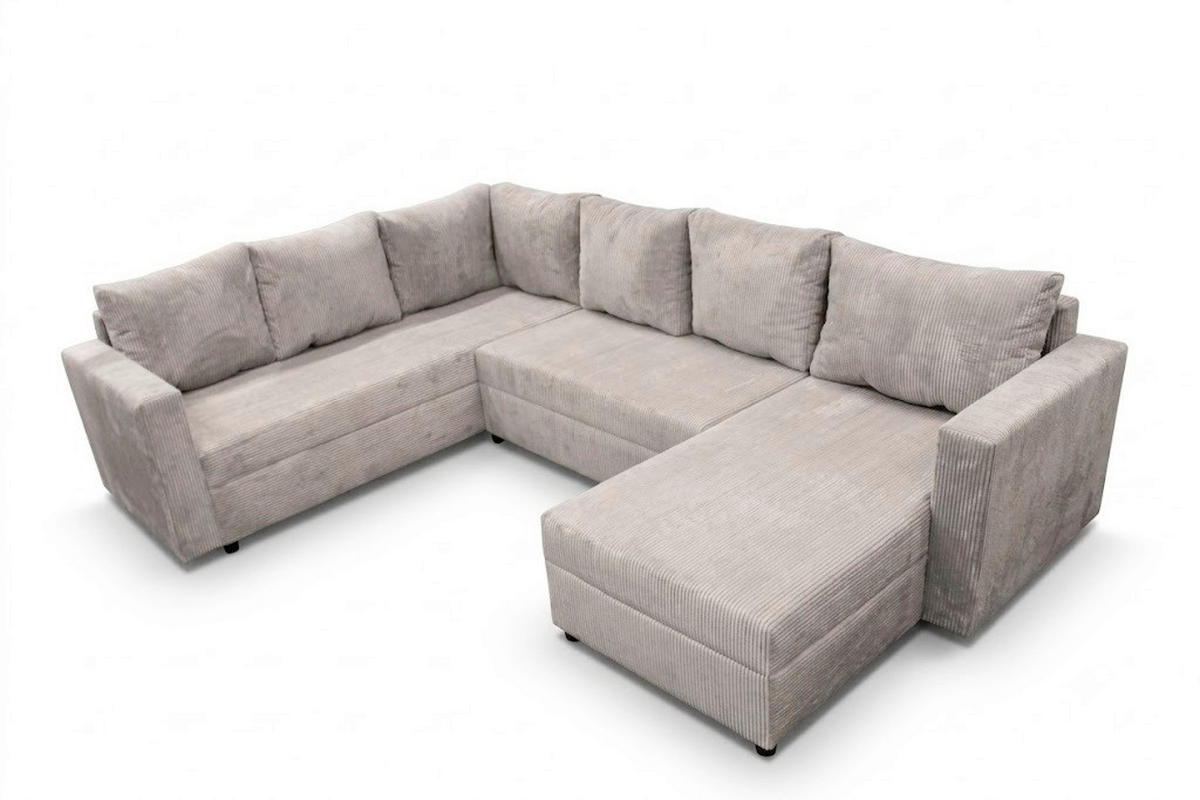 SEDACIA SÚPRAVA, textil, béžová - čierna/béžová, Design, textil/plast (223/304/156cm) - P & B